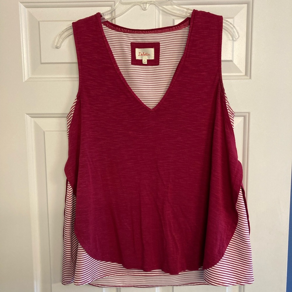 Anthropologie Deletta double layer tank, sz M